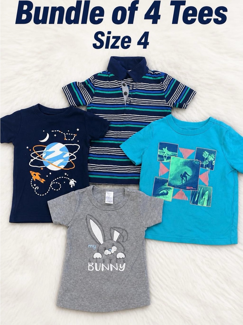 GAP, Carter’s, Old Navy & Family Feeling Kids Long Sleeve Shirt Set Size 4/4T
